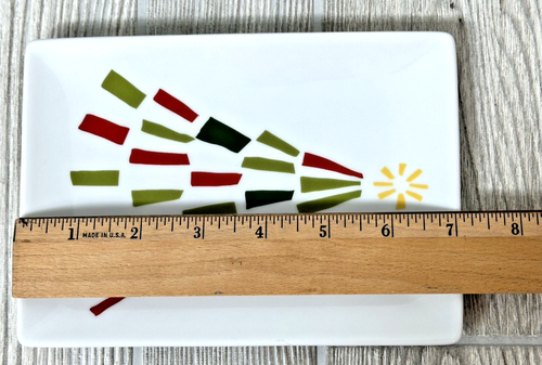 Crate & Barrel Jane Dixon Holiday Vorspeisenteller abstraktes Weihnachtsbaum-Design - Bild 4 von 7
