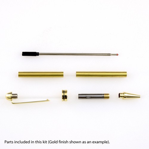 European Pen Kit, Satin Gold Finish, Single Kit, Legacy Woodturning - Photo 6/6