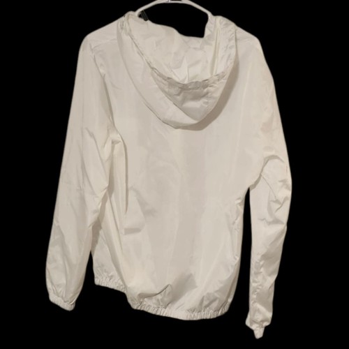 White XXL Windbreaker Jacket Reflective, Hooded Cycling Running Safe - Picture 2 of 4