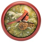 Mark Feldstein Wild Wings December Dawn Cardinal Round Red Frame 8 Inch Chris...