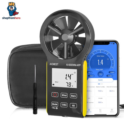 Windmesser digital Anemometer Handheld Windmessgerät CFM App Wind Messung 6000WM
