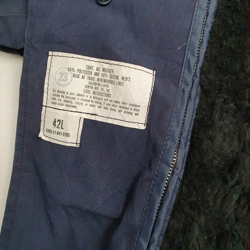 US MILITARY Waterproof Rain Jacket Coat Vintage 1980s All Weather Trench Mens 42 - Picture 3 of 8
