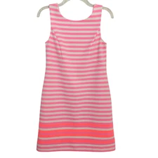 Lilly Pulitzer Eden Mini Shift Dress Size XS Tropical Pink Pout Striped Summer