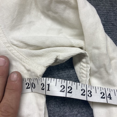 American Eagle Corduroy Pearl Snap Shirt Women’s Size Large Ivory Long Sleeve - Picture 8 of 12