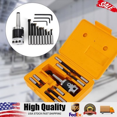 9pcs MT2  F1-9 Boring Head  1/2'' Carbide Boring Bar Full Set Milling NEW