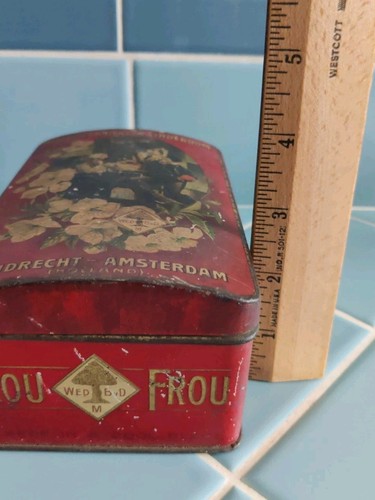 Antigua lata publicitaria de galletas Frou ca principios de 1900 - Imagen 10 de 13