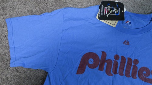 Vintage Majestic Phillies Chase Utley #26 Blue T-Shirt Deadstock w/Tag L - Picture 3 of 14