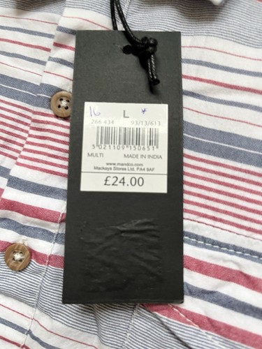 M & Co Short Sleeve Shirts Brand New With Tags Stripes Large - Picture 5 of 6