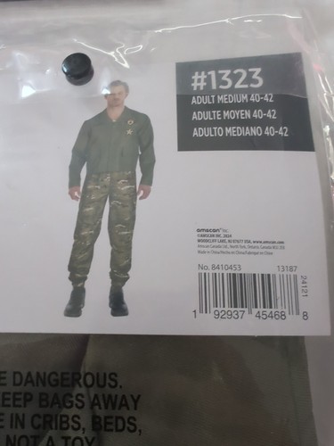 Adult Soldier Costume Size Medium 2 Piece - Picture 4 of 4