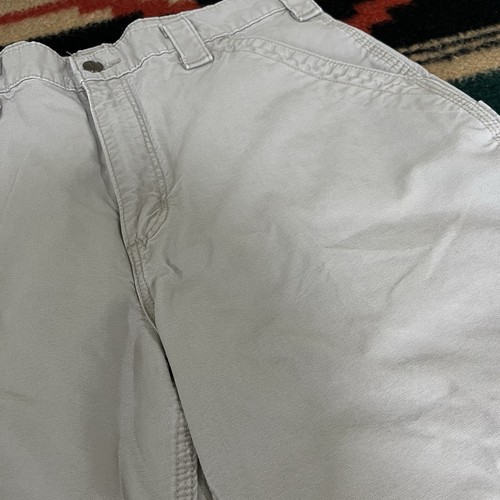 Carhartt Shorts Men 34 Tan Carpenter Canvas Workwear 10" Inseam B147 Utility - Picture 2 of 10