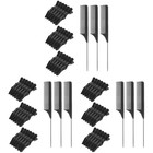 3 Sets  Practical Hair Clips ABS Tail Combs Hair Clamps for Home (Black)