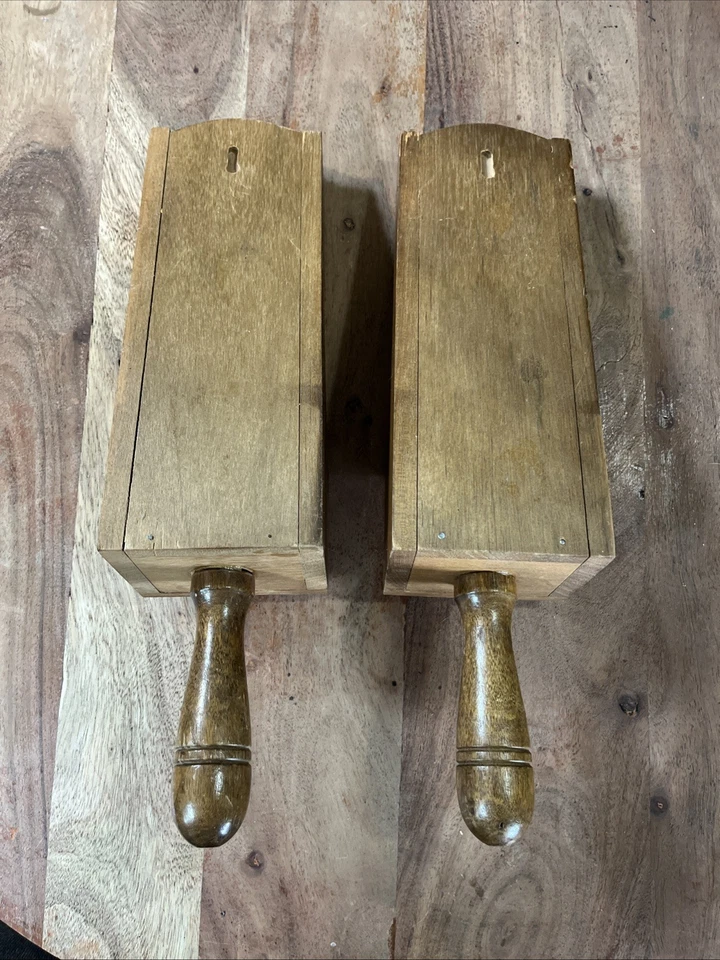 VTG 2 Wood Candle Wall Sconce Primitive Farmhouse Scoop Homestead Countryside - Image 3 of 4