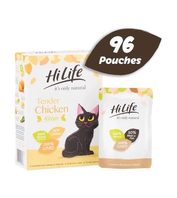 HiLife Kitten Food Chicken Pate Tender Natural Grain Free 96 x70g Pouches