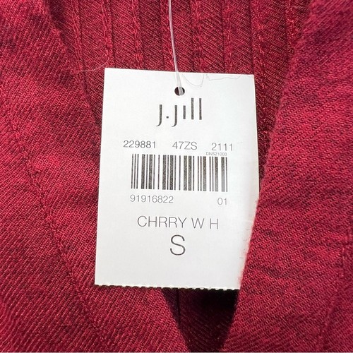 Neu mit Etikett J. Jill burgunderrot angerautes Twill Biesen Kleid Größe Small bequem Etuikleid - Bild 11 von 12