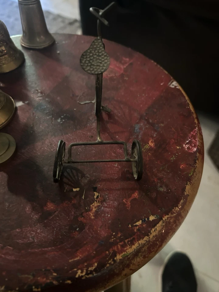 Triciclo vintage roda grande decoração para casa metal MCM - Imagem 4 de 4