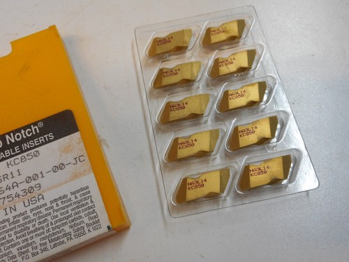 KENNAMETAL NA3L14 KC850 TOP-NOTCH ACME THREADING CARBIDE INSERTS (10 Pieces) - Picture 1 of 2