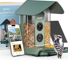Smart Bird Feeder with 4K Camera Solar Powered - Live Stream for Birdwatching