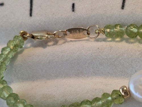 Zoe B. 14K Yellow Gold Coin Pearl & Green Tourmaline Necklace 36" - Picture 5 of 20