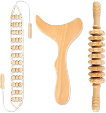 3 in 1 Wood Therapy Massage Kit – Cellulite Massager for Body Sculpting & Relief