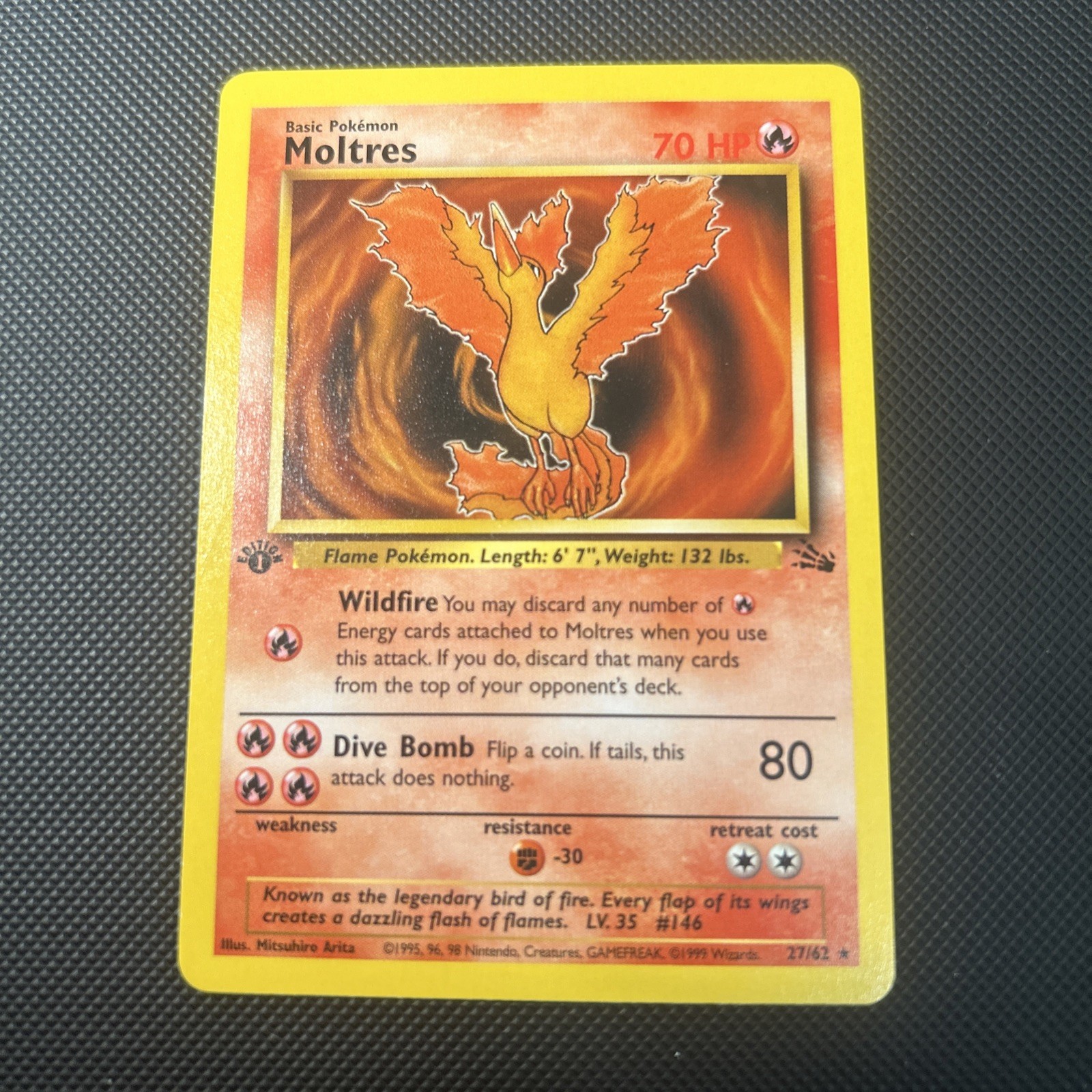 NM Moltres #27 Fossil 1st Edition Rare Pokémon TCG
