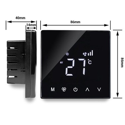Touchscreen Thermostat für Heizung Kühlsysteme mit erweiterter Timerfunktion
