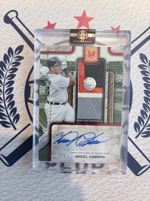 2025 Topps Museum Collection Miguel Cabrera Auto Patch Ruby /5 MLBRA-MIG On-Card