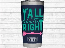 Monogram Decal Vinyl Sticker for your Tumbler cup laptop Southern Quotes Funny