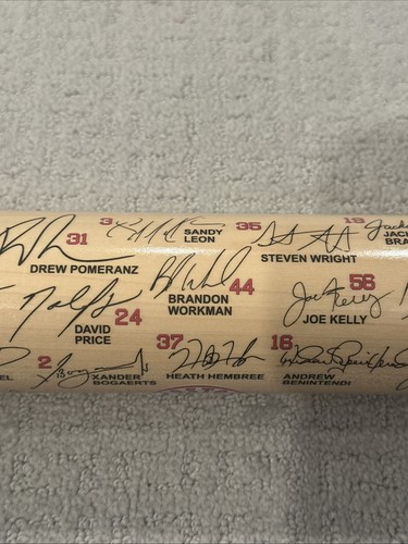 STEVE PEARCE Signed Autograph 2018 Boston Red Sox 108 Wins LIMITED ED. Team BAT - Picture 9 of 17