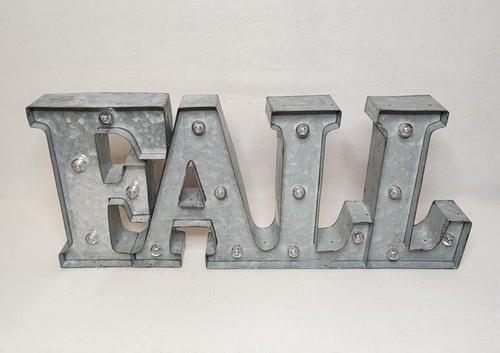 Light Up Letter Sign “Fall” Metal Approximately 8” Tall 18.5” Long Works - Picture 2 of 7