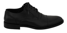 Dolce & Gabbana Black Leather Derby Formal Men's Shoes Authentic