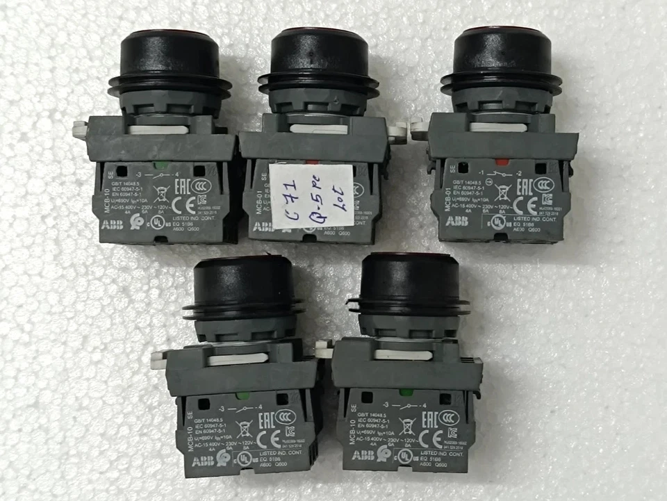 ABB 1YHB00000000843 MCB-01 PUSH BUTTON CAP COLOR RED 5X LOT - Image 4 of 4