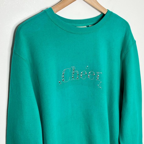 Classic Elements Womens Pullover Fleece Sweatshirt 20-22 Green Cheer Holiday Gem - Picture 3 of 10