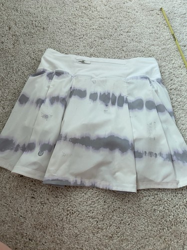 Lululemon Run-Pace Rival Damenrock Stretch Golf Skort Größe 2 weiß bunt - Bild 1 von 17