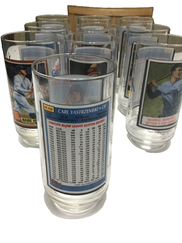 1993 McDonalds MLB All Time Greatest Baseball Team Group of 10 Glasses YAZ ROSE - Picture 15 of 20