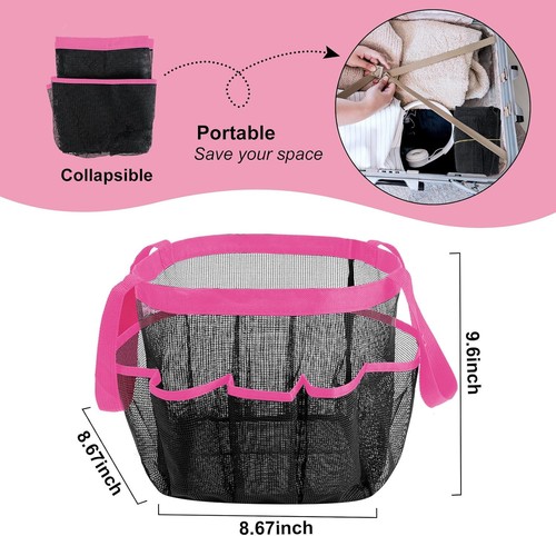 Attmu Mesh Shower Caddy Portable, Quick Dry Hanging Tote Bag for Rose - Bild 3 von 6