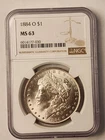 1884 O Morgan Silver Dollar NGC MS 63