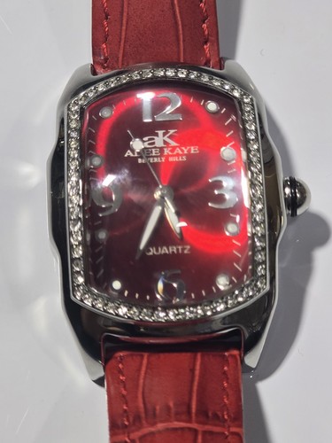 ADEE KAYE BEVERLY HILLS LADIES QZ BURGUNDY DIAL, AND STRAP, NEW BATTERY. - Picture 9 of 12
