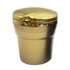 Portable Car Ashtray Cigarette Cylinder Smokeless Cup Holder LED Light With Lid