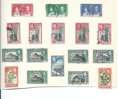 CEYLON SRI LANKA GEORGE V1. AUF 3 TEILIGEN ALBUMSEITEN