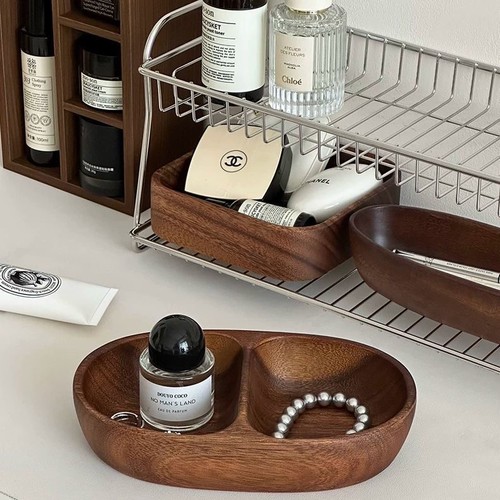 Vintage Holz Schreibtisch Organizer Tablett, Aufbewahrungsbox für Schmuck, Parfüm - Bild 7 von 12