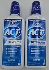 Lot of 2 Act Dry Mouth Xylitol  18 FL OZ Each  Soothing Mint FLVR