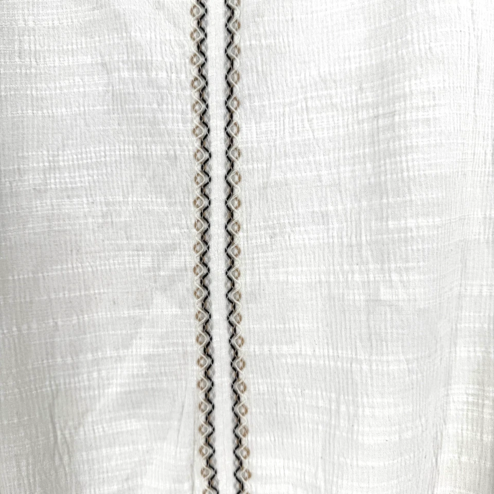 Max Studio Bordado Corbata Frontal Gauzy Campesino Top Para Mujer 3x Marfil Boho NUEVO Foto 3 de 4