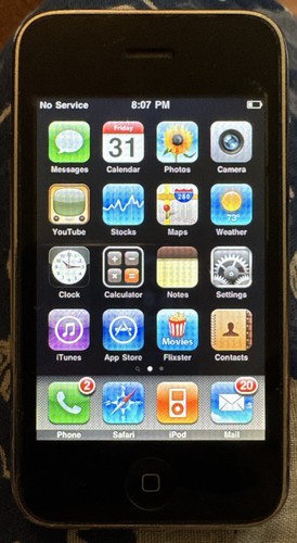 Apple iPhone 3G 8GB Black (AT&T) A1241 (GSM) Fast Ship Good Used 3.1.2 IOS Crack - Picture 2 of 4