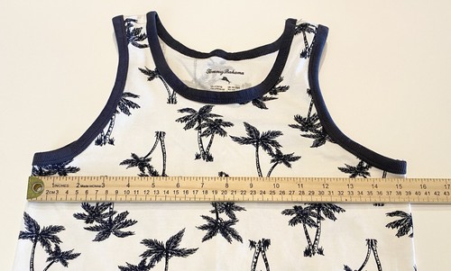 Tommy Bahama Graphic Gray & Blue Palm Trees White Tank Top Shirt US L (10-12yrs) - Picture 6 of 9