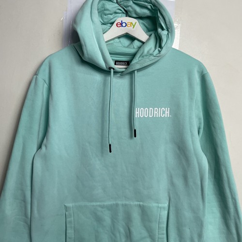 Hoodrich Cotton Blend Hoodie Mens Small Teal Mint Blue Pullover Fleece - Picture 2 of 11