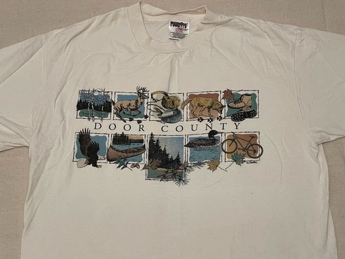 Camiseta gráfica vintage años 90 Door County Nature Animals puntada única talla grande - Imagen 2 de 19