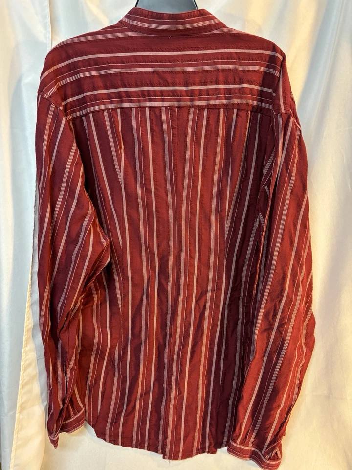 Scully 男式西部衬衫 M 码星星纽扣,长袖,100% 棉红色 — 第 2/4 张图片