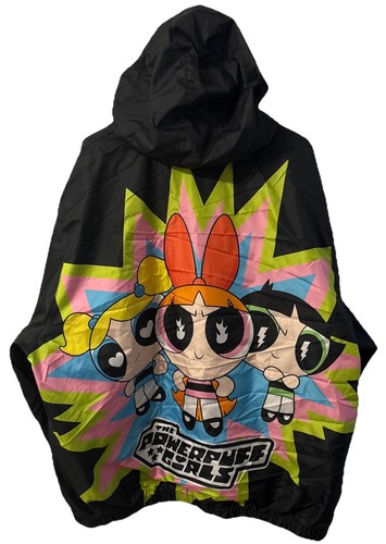 Vintage Powerpuff Girls Members Only Zip Up Jacket with Hood Windbreaker Size 2X - Picture 10 of 16