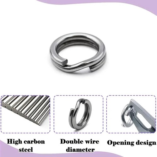 Stainless Steel Split Rings Fishing Tackle Course Saltwater Lure Link Swivels - Picture 2 of 55