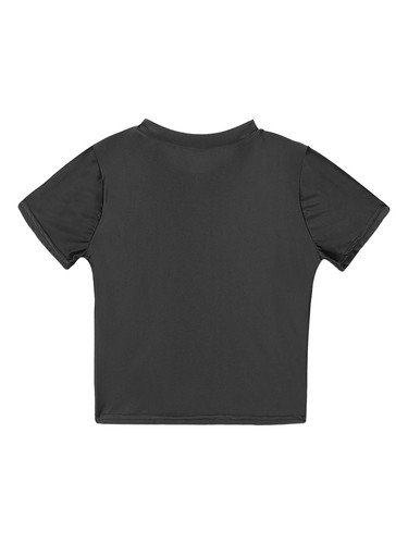 DE Damen Kurzarmshirt Transparent Oberteil Bauchfrei Crop Top Glänzend T Shirt - Bild 10 von 93